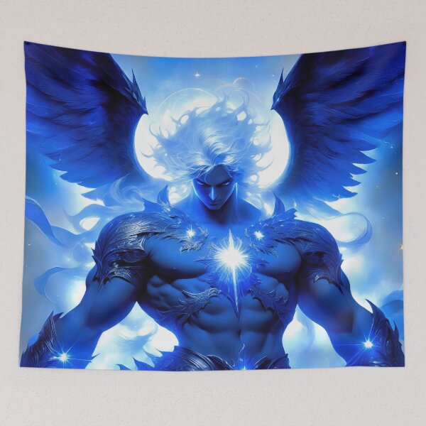 Item preview, Blue Archangel Warrior - Celestial Light Dark Fantasy designed and sold by KingdomsHarvest.