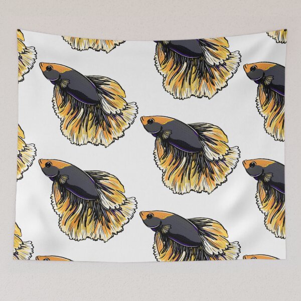 Item preview, Orange and black betta fish designed and sold by beesocks.