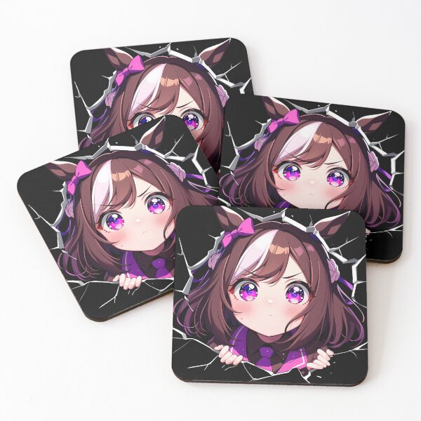 Item preview, Special Week Uma Musume Chibi Peeking Orange Hair Blue Eyes designed and sold by TorbenKuhano.
