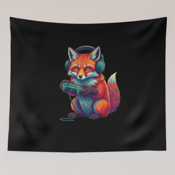 Item preview, Gaming Fox With Headphones And Controller Gamer designed and sold by salmzouriart.