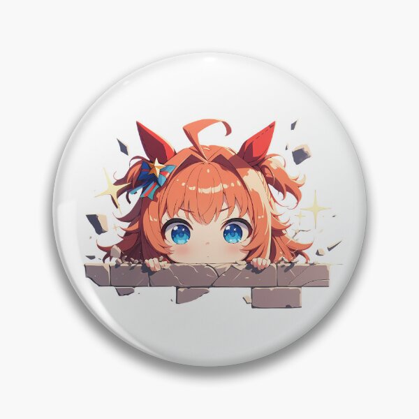 Item preview, Taiki Shuttle Uma Musume Chibi Peeking With Golden Eyes designed and sold by TorbenKuhano.