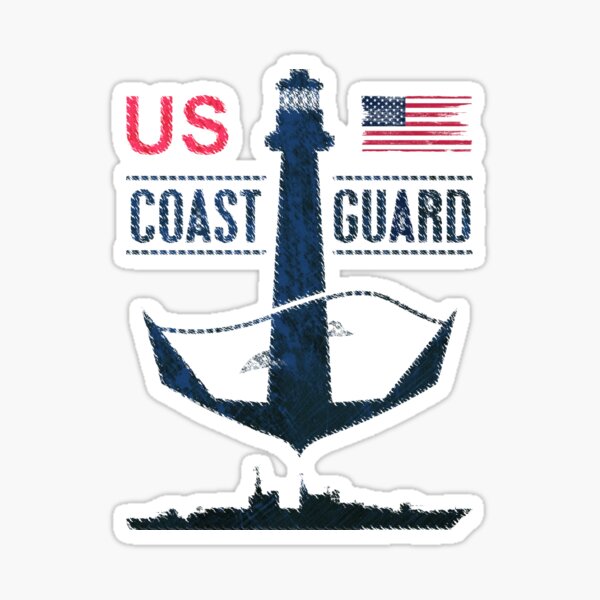 4x4 inch Round United States Coast Guard Academy Seal Sticker USCG Logo