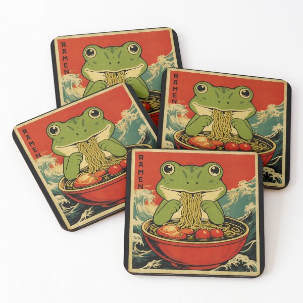 Item preview, ラーメン Frog Ramen Illustration Cute Japanese Food Art designed and sold by JEFDodsonArt.
