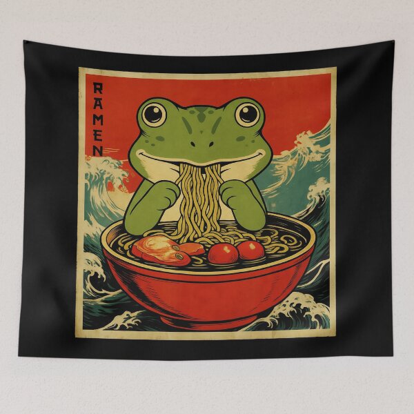 Item preview, ラーメン Frog Ramen Illustration Cute Japanese Food Art designed and sold by JEFDodsonArt.