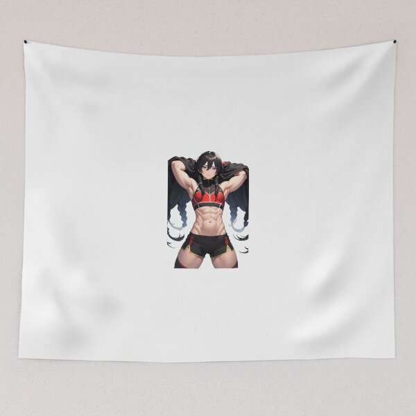 Item preview, Wakisone Osara Muscular Anime Girl Fitness Sporty Aesthetic Art designed and sold by iloveanimechibi.