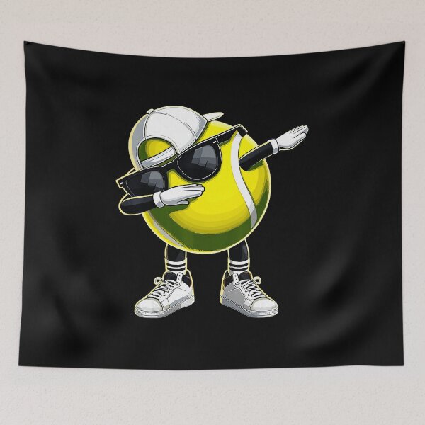 Item preview, Dabbing Tennis Ball Funny Sports Character Illustration designed and sold by WayTBeenkenArt.