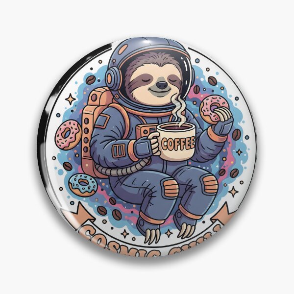 Item preview, Cosmic Chill Sloth Astronaut Drinking Coffee in Space designed and sold by ND-Culture.