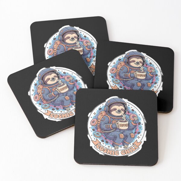 Item preview, Cosmic Chill Sloth Astronaut Drinking Coffee in Space designed and sold by ND-Culture.