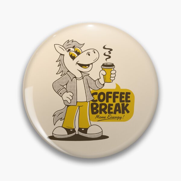 Item preview, Coffee Break Horse – Vintage Cartoon Coffee Lover Illustration designed and sold by adipra.