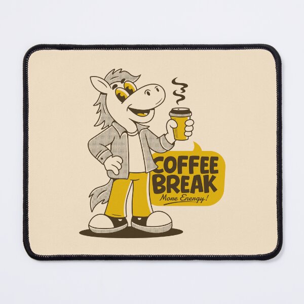 Item preview, Coffee Break Horse – Vintage Cartoon Coffee Lover Illustration designed and sold by adipra.