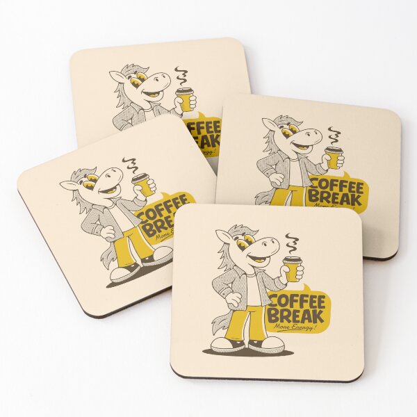Item preview, Coffee Break Horse – Vintage Cartoon Coffee Lover Illustration designed and sold by adipra.