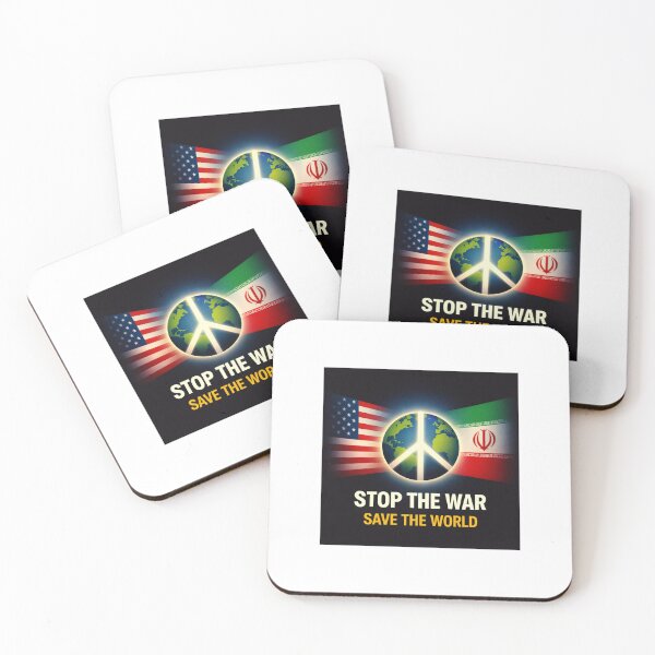 Aperçu de l'œuvre STOP THE WAR – SAVE THE WORLD | Art engagé Paix mondiale USA Iran créée et vendue par MonAir.