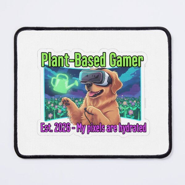 Item preview, Plant-Based Gamer Golden Retriever VR Aesthetic 2026 designed and sold by ND-Culture.