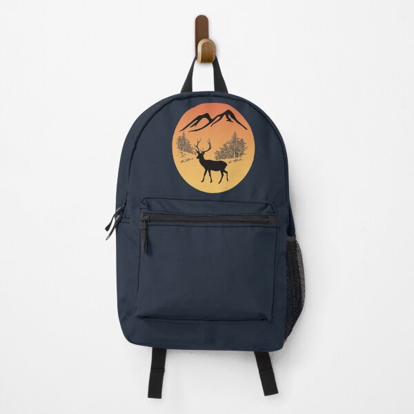 Item preview, Mule Deer Buck Retro Sunset - Hunting & Outdoors Badge designed and sold by Oaks Creations.