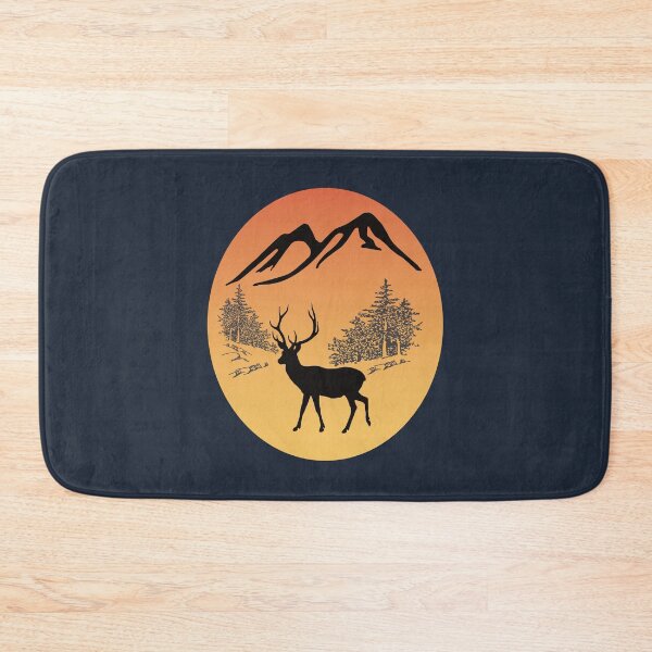 Item preview, Mule Deer Buck Retro Sunset - Hunting & Outdoors Badge designed and sold by Oaks Creations.