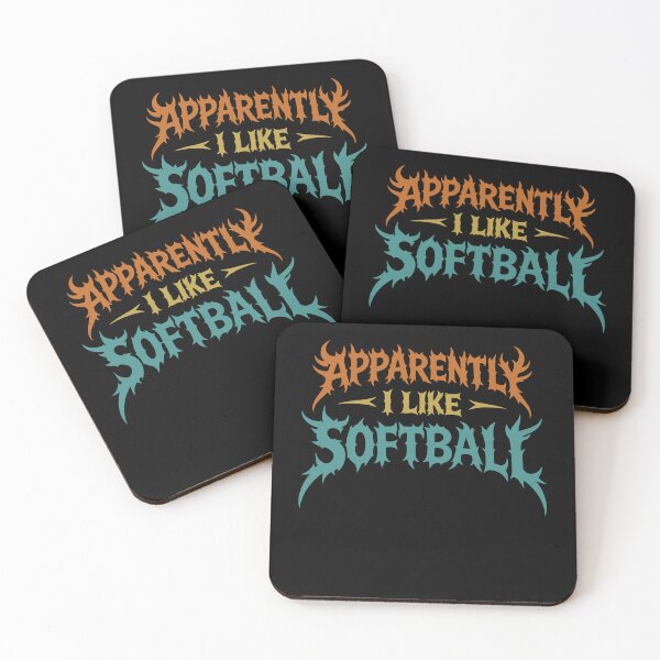 Item preview, Apparently I Like Softball Funny Gothic Metal Style designed and sold by gunaone-design.