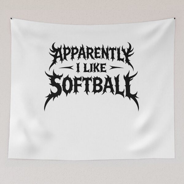 Item preview, Softball Fan - Apparently I Like Softball Funny Gothic Metal Style designed and sold by gunaone-design.