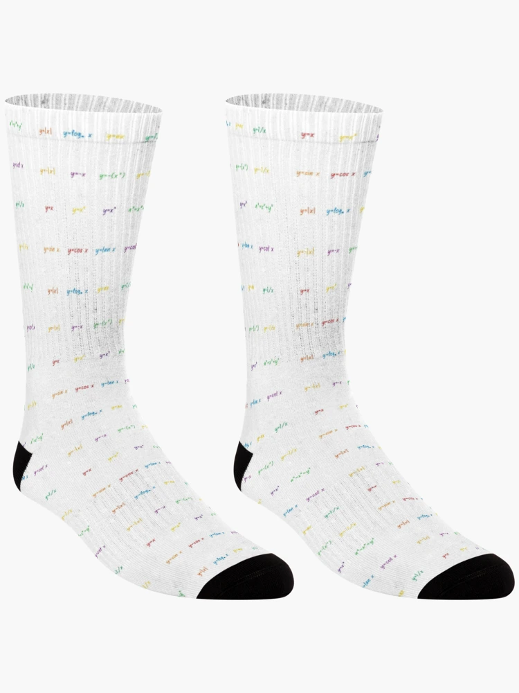 Thumbnail 3 of 5, Socks, Math Functions Nerdy Pattern designed and sold by neojmutm60.