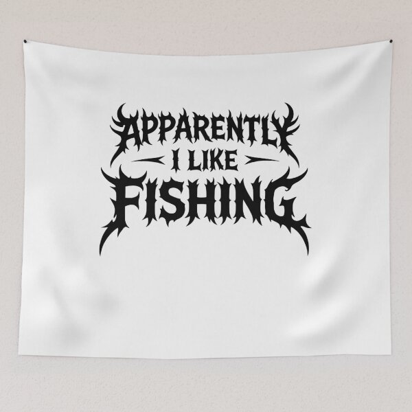Item preview, Fishing fan - Apparently I Like Fishing Funny Gothic Metal Style designed and sold by gunaone-design.