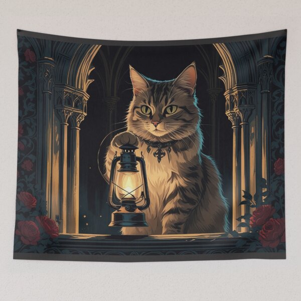 Item preview, Gothic Rose Cat – The Lantern Bearer designed and sold by LEO'S CREATURE　れおずくりーちゃー.