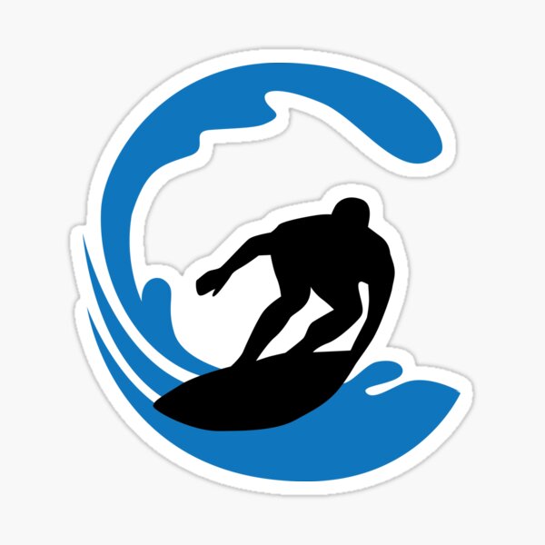 surfer and waves Sticker