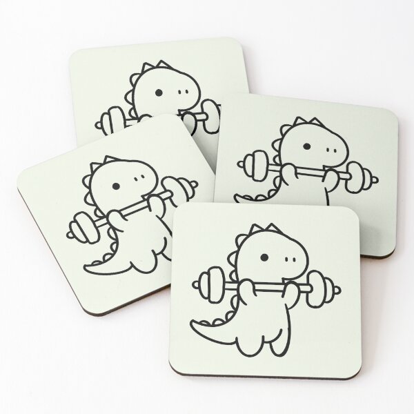 Item preview, Cute Dino Lifting Weights Gym Doodle designed and sold by ZenNal.
