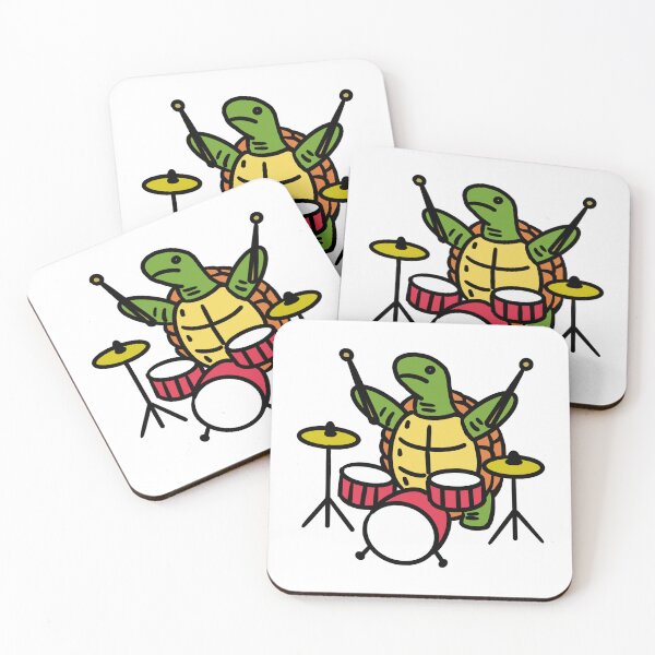 Item preview, Funny Rocker Turtle Drummer Band Doodle designed and sold by ZenNal.