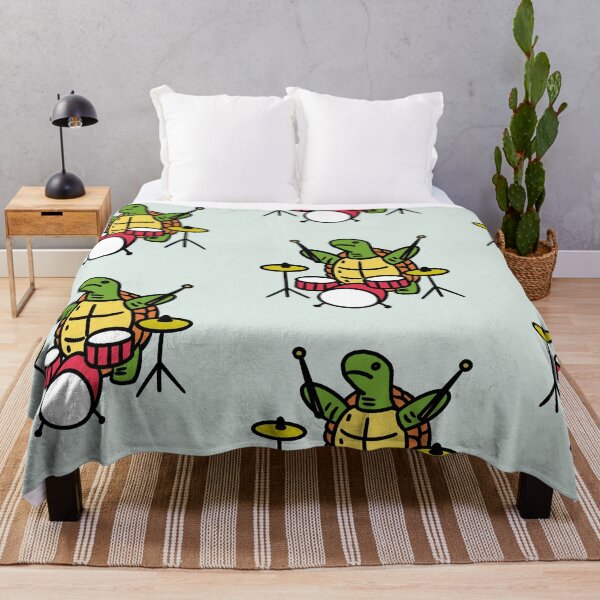 Item preview, Funny Rocker Turtle Drummer Band Doodle designed and sold by ZenNal.