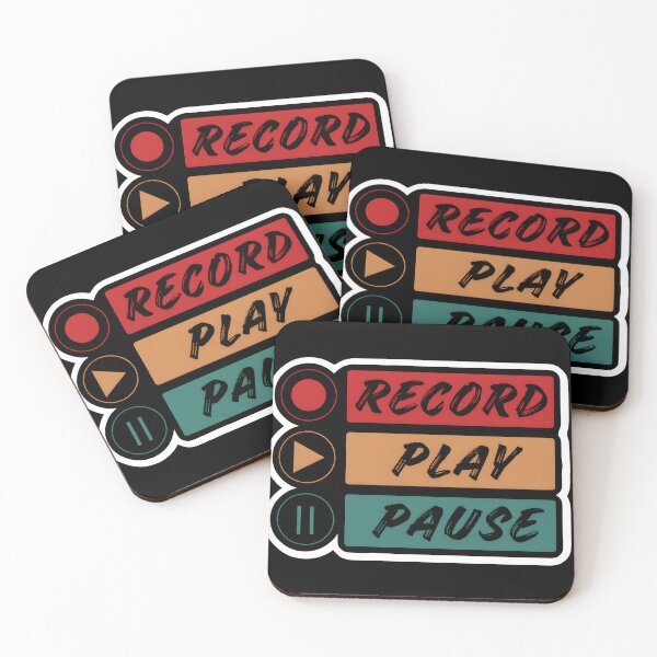 Item preview, Retro Media Control Buttons Graphic | Record Play Pause Minimalist Design designed and sold by Deep-Fold.