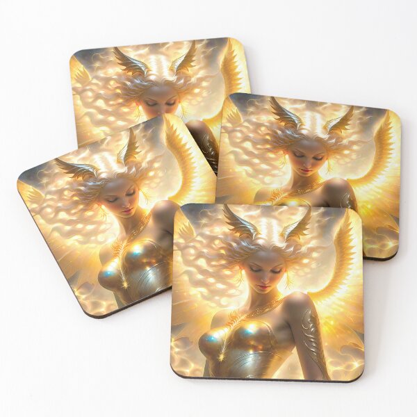 Item preview, Golden Archangel of Light - Celestial Seraphim Art designed and sold by KingdomsHarvest.
