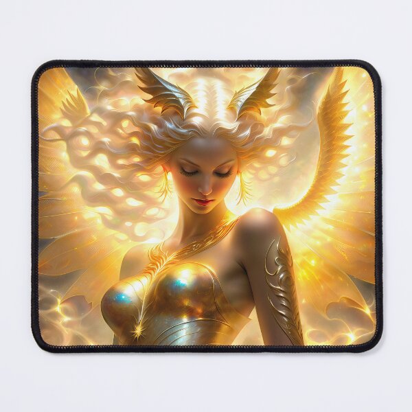 Item preview, Golden Archangel of Light - Celestial Seraphim Art designed and sold by KingdomsHarvest.