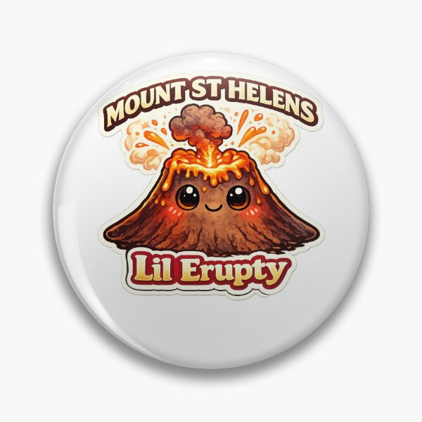 Item preview, Mount St Helens “Lil Erupty” Sticker – Cute Kawaii Volcano Art designed and sold by messupbro.