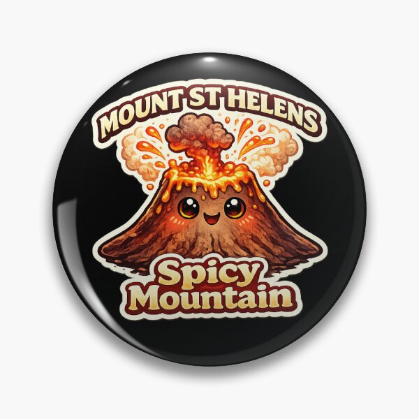 Item preview, Mount St Helens “Spicy Mountain” Sticker – Cute Kawaii Volcano Art designed and sold by messupbro.
