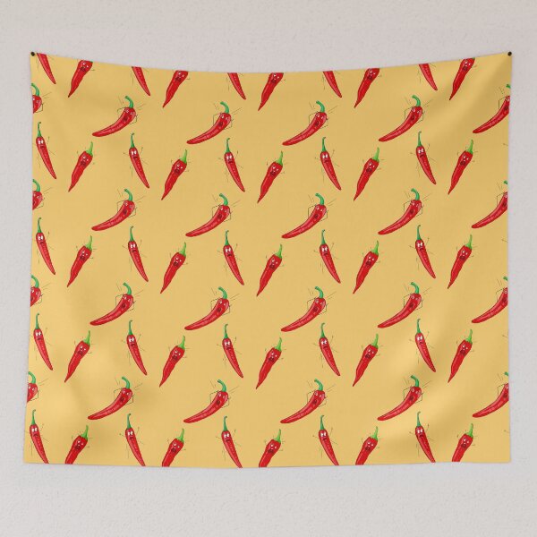 Item preview, Yellow and red hot chilli peppers designed and sold by skunkandpumpkin.