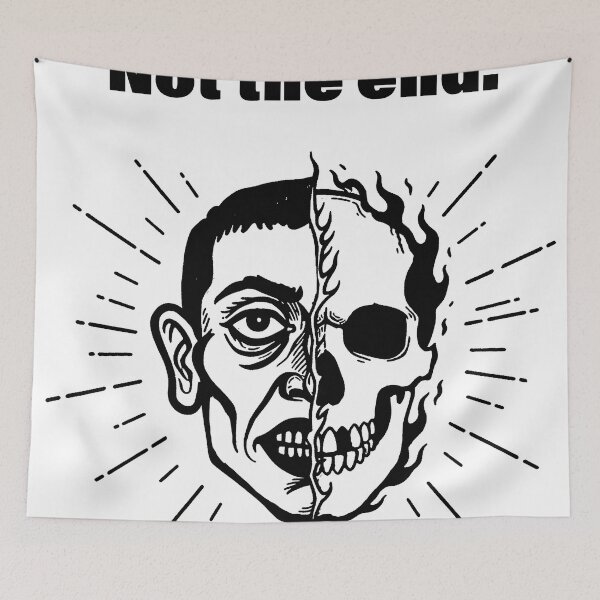 Item preview, Not The End - Life and Deth Skull face Illustration designed and sold by Ignorante.
