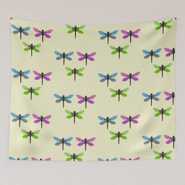 Item preview, Dragonflies Bug Blue Green Pink Stickers Prints Posters Wall Art Magnet Home Coffee Cup Decoration TShirt Stationary Notebook Magnet Hat Kitchen Work School Office Redbubble Shop designed and sold by Saritas Boutique Shop.