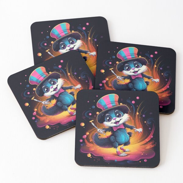 Item preview, Whimsical Showman Cat - Vibrant Magical Magician Art designed and sold by The Magic Hand.