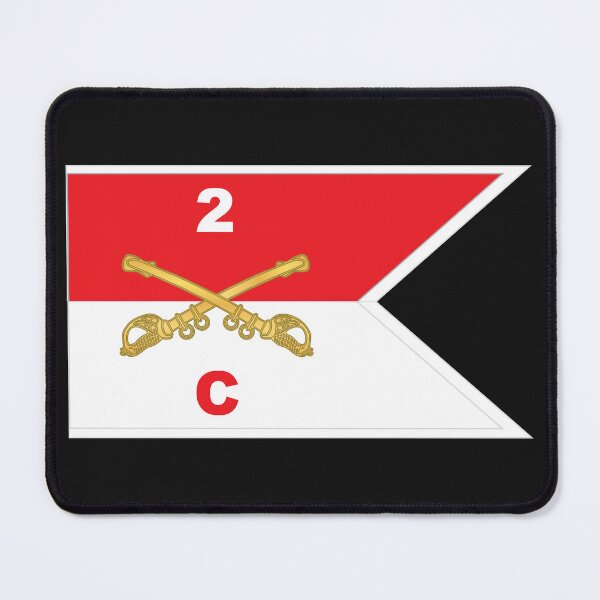 Item preview, Army - Charlie Troop - 2nd Cavalry Guidon w White Boundries X 300 designed and sold by Military Insignia Products.