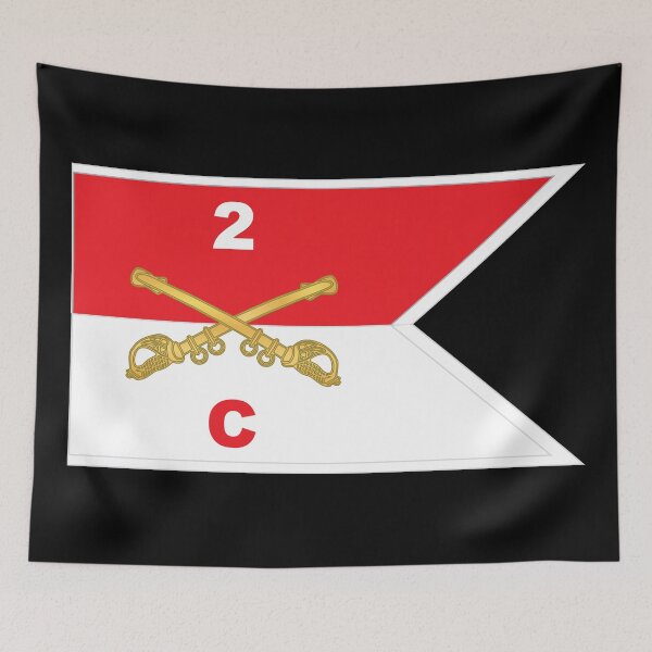 Item preview, Army - Charlie Troop - 2nd Cavalry Guidon w White Boundries X 300 designed and sold by Military Insignia Products.
