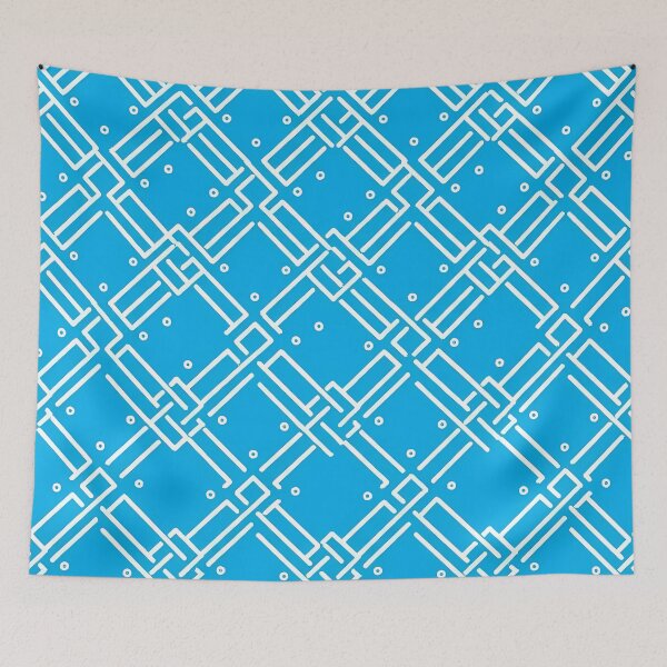 Item preview, Sky Blue and White Modern Geometric Abstract designed and sold by zenjiinspired.
