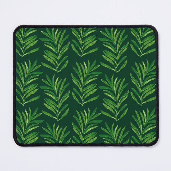 Item preview, tropical vibrant green watercolour look palm leaves on green background designed and sold by PrettywithColor.