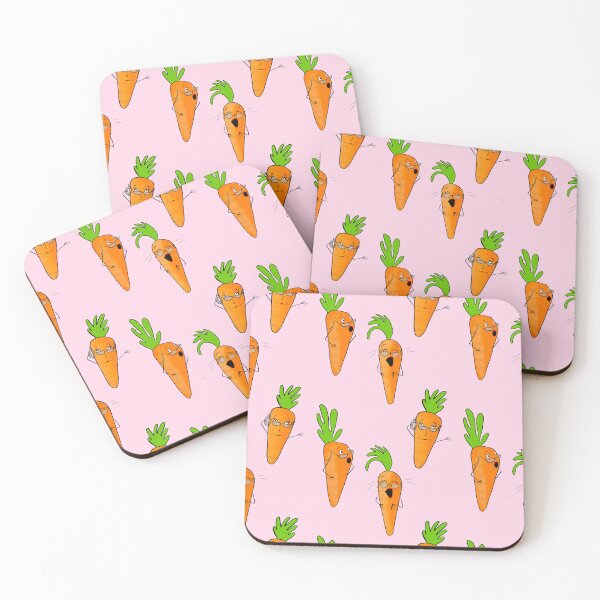 Item preview, ‘Karen carrot’ vegetable pattern - baby pink palette designed and sold by skunkandpumpkin.