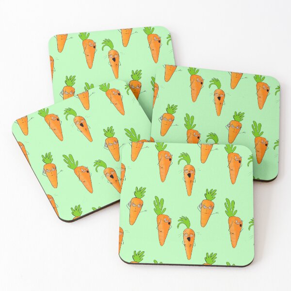 Item preview, ‘Karen carrot’ vegetable pattern - mint green palette designed and sold by skunkandpumpkin.