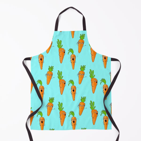 Item preview, ‘Karen carrot’ vegetable pattern - light blue palette designed and sold by skunkandpumpkin.