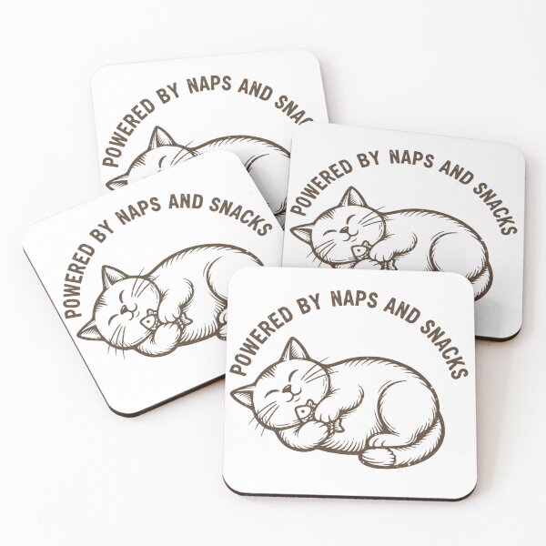Item preview, Powered by Naps and Snacks – Funny Cat Lifestyle designed and sold by DIRTYSKETCHH.