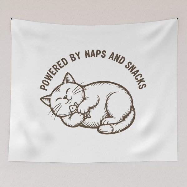 Item preview, Powered by Naps and Snacks – Funny Cat Lifestyle designed and sold by DIRTYSKETCHH.