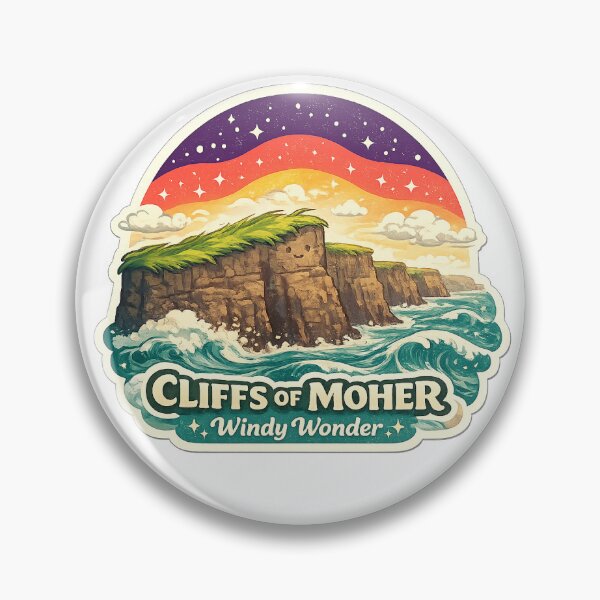 Item preview, Cliffs of Moher “Windy Wonder” Sticker – Cute Scenic Ireland Coast Art designed and sold by messupbro.