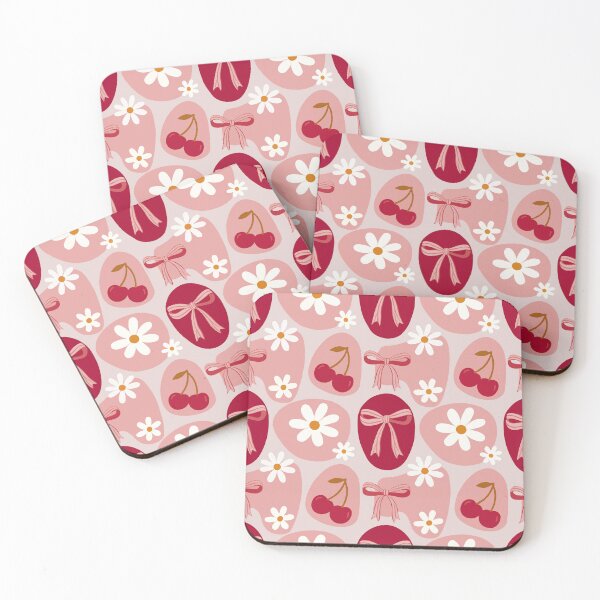 Item preview, Red Pink Cherry Bow Seamless Pattern Daizy Ribbon designed and sold by FRH Design ⭐⭐⭐⭐⭐.