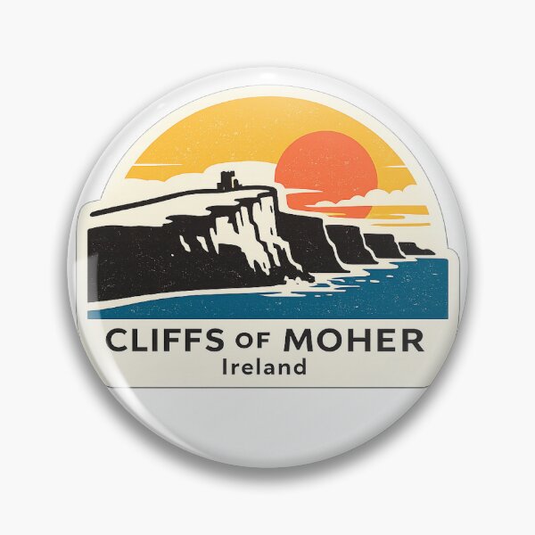 Item preview, Cliffs of Moher Minimal Line Art Sticker – Modern Ireland Coastal Design designed and sold by messupbro.