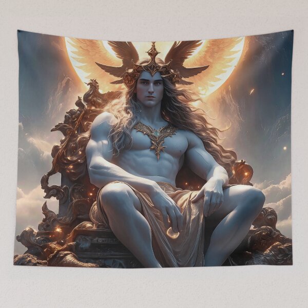Item preview, Enthroned Sovereign - The Ancient of Days Dark Fantasy Art designed and sold by KingdomsHarvest.